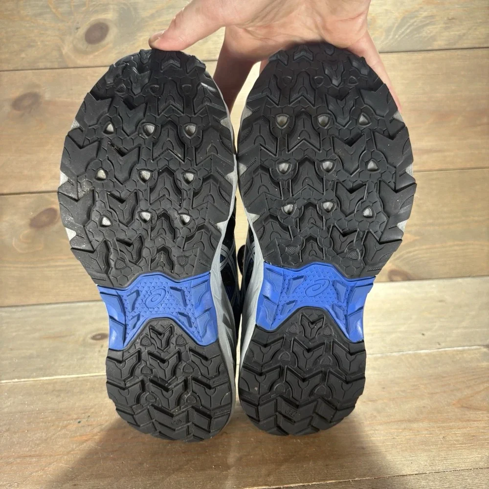 Asics Gel Venture 9 Womens size 7.5 Wide shoes Black Blue Trail sneakers